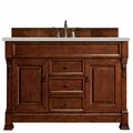 James Martin Vanities Brookfield 60in Single Vanity, Warm Cherry w/ 3 CM Eternal Serena Quartz Top 147-114-5381-3ESR